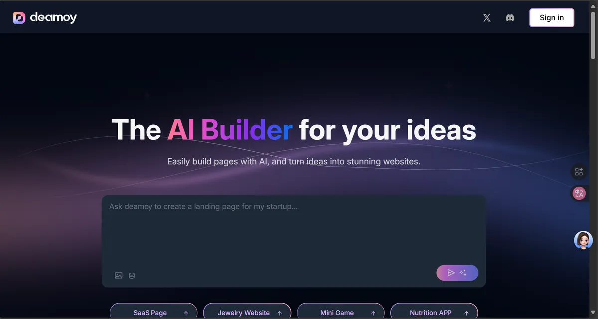 Deamoy - 满足您想法的 Al Builder。 - 产品截图展示1