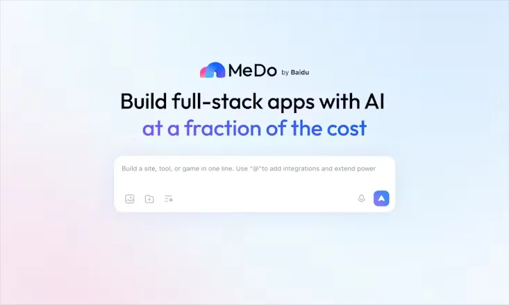 MeDo - 百度旗下 AI 驱动的全栈开发平台。 - 产品截图展示1