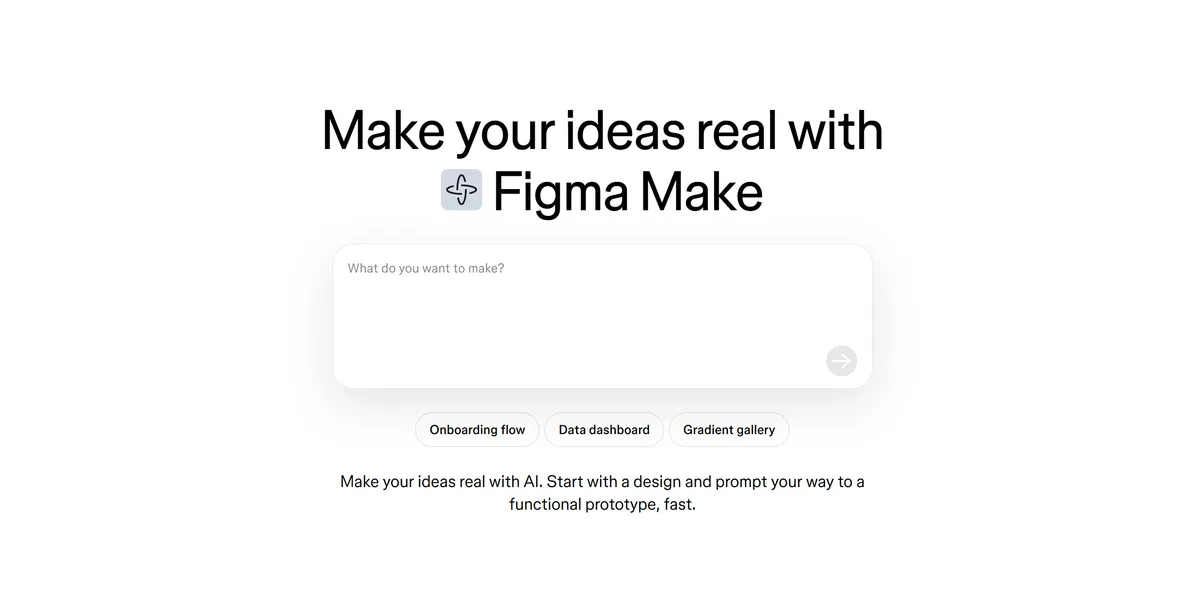 Figma Make - 自然语言生成交互设计工具。 - 产品截图展示1