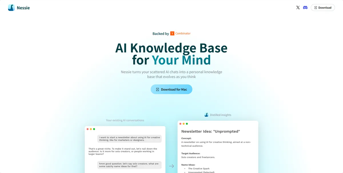Nessie - 本地知识库管理 AI 助手。 - 产品截图展示1