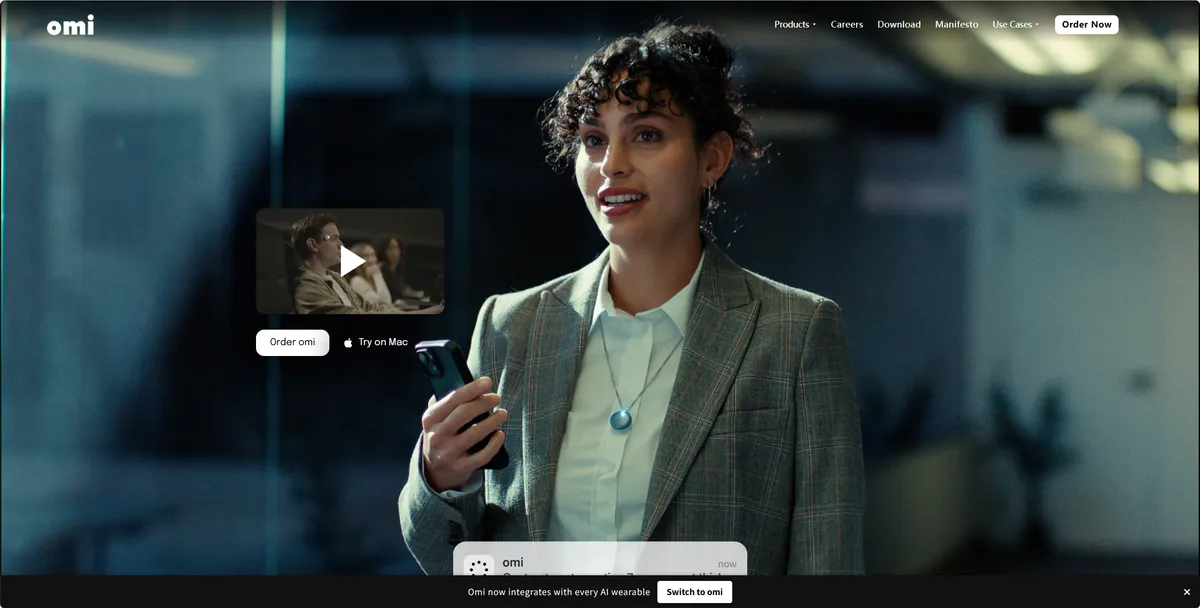 Omi - AI 驱动的记忆助手。 - 产品截图展示1