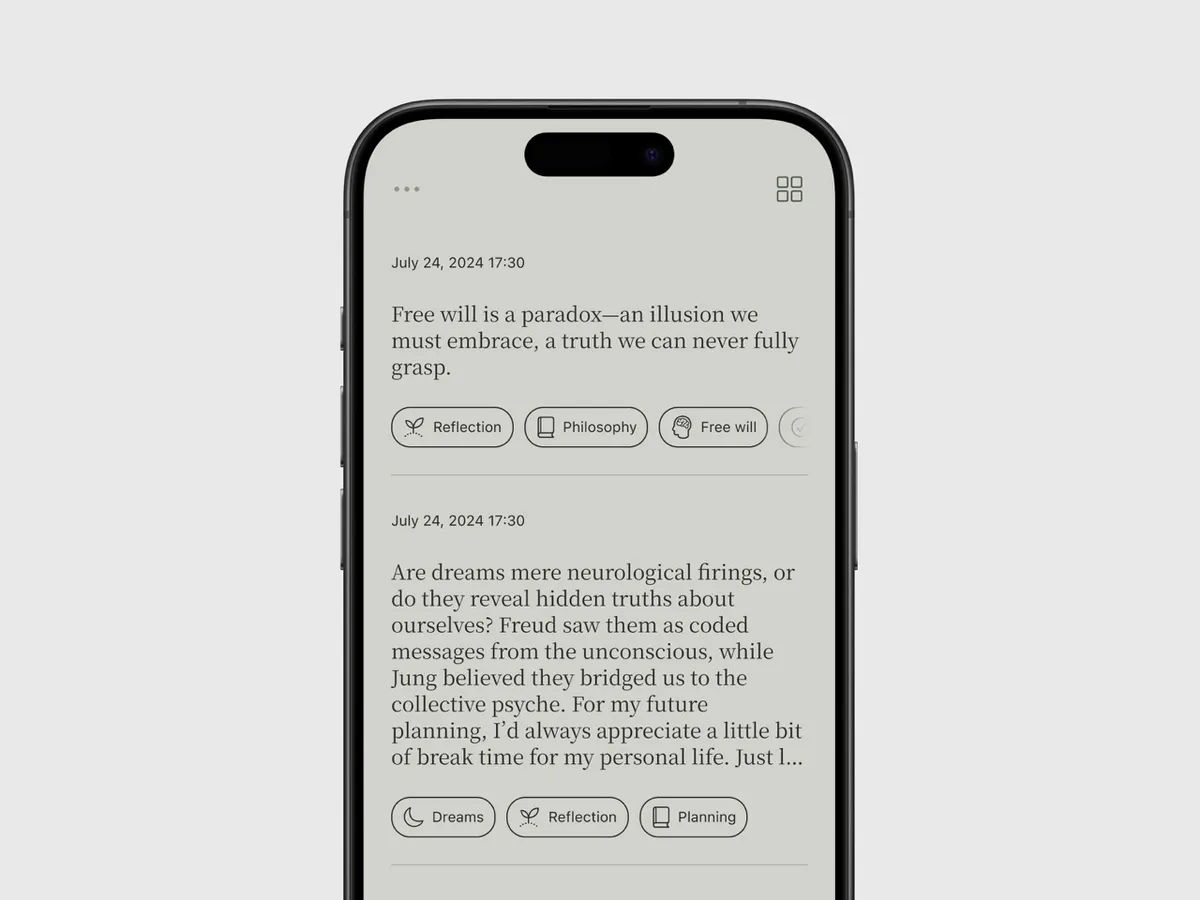 Dim Notes - 会自动打标签的极简笔记软件。 - 产品截图展示1