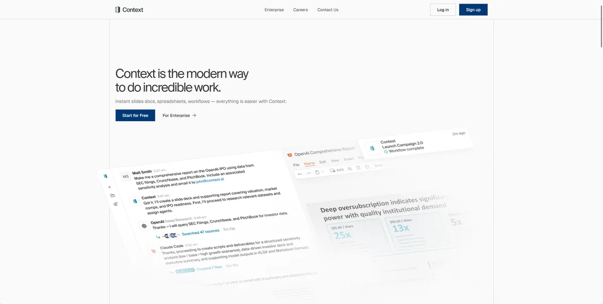 Context AI - 集成 AI 能力的现代化工作平台。 - 产品截图展示1
