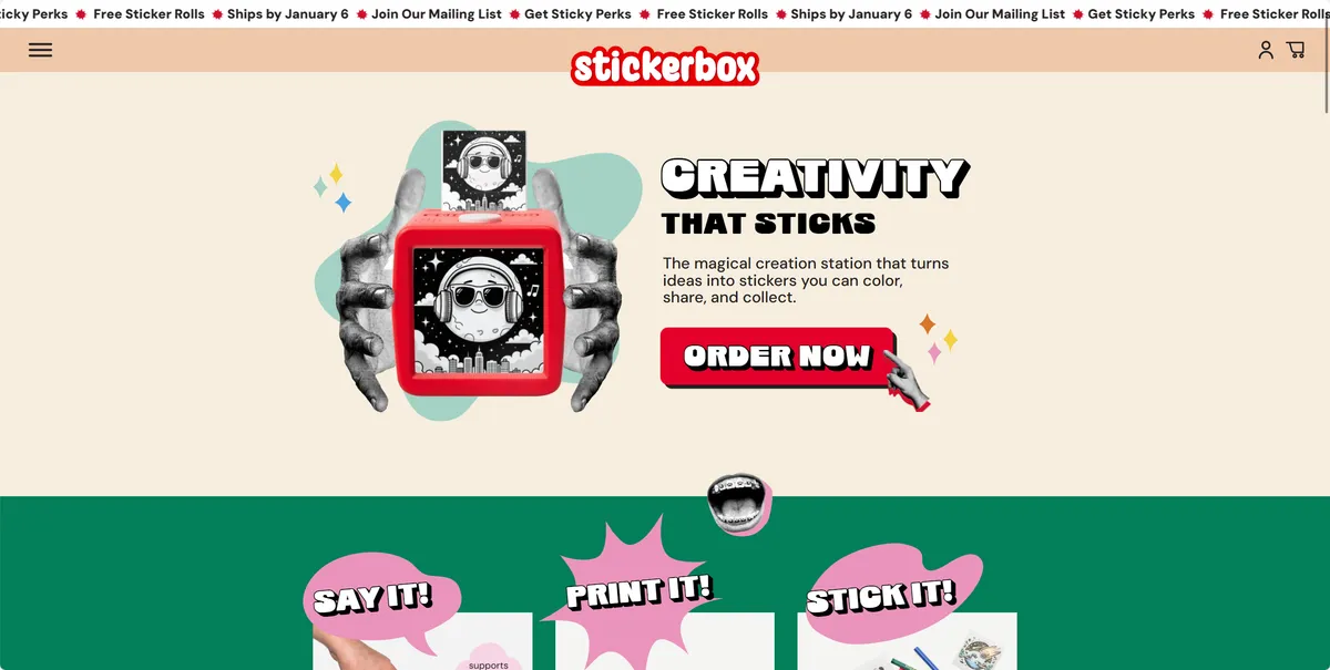Stickerbox - 面向儿童的创意贴纸制作设备。 - 产品截图展示1